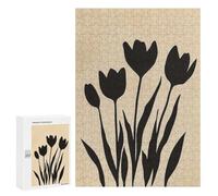 300 PCS Jigsaw Puzzles Black Tulip Mid Century Jigsaw Puzzles for Teenagerss But Fun And Humorous Every Piece Is Unique - Learning Educational Toys 300 PCS