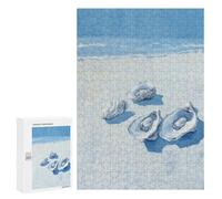 300 PCS Jigsaw Puzzles Blue Oysters Beach Ocean Art Jigsaw for Teenagerss Precision Cutting Fun Activities at Home Challenging Game And Family Play 300 PCS