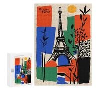 300 PCS Jigsaw Puzzles Bonjour Paris Eiffel Tower Art Jigsaw Puzzles for Teenagerss But Fun And Humorous Every Piece Is Unique - Learning Educational Toys 300 PCS