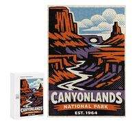 300 PCS Jigsaw Puzzles Canyonlands National Park Vintage Poster Jigsaw Puzzles for Teenagerss But Fun And Humorous Every Piece Is Unique - Learning Educational Toys 300 PCS