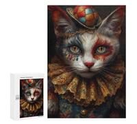 300 PCS Jigsaw Puzzles Carnival Cat Costume Jigsaws for Adults Puzzle For Family Fun Difficult And Challenge Educational Family Game 300 PCS
