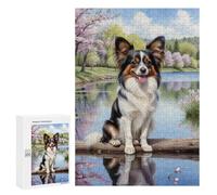 300 PCS Jigsaw Puzzles- Charming Dog by The Lake Jigsaw for Adults Relaxing Games Staycation Kill Time Deal As Gifts for The Whole Family 300 PCS