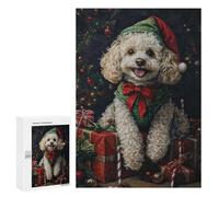 300 PCS Jigsaw Puzzles Christmas Poodle with Presents-4 Jigsaw Puzzles for Teenagers Stress Reliever Train Your Brain And Hands Learning Educational Toys 300 PCS