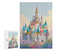 300 PCS Jigsaw Puzzles Cinderella Castle Fantasy Adult Jigsaw Puzzles Enhance Memory Educational Challenge Toys Educational Games 300 PCS
