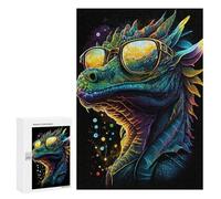 300 PCS Jigsaw Puzzles- Colorful Dragon Sunglasses Art Jigsaw for Adults Relaxing Games Staycation Kill Time Deal As Gifts for The Whole Family 300 PCS