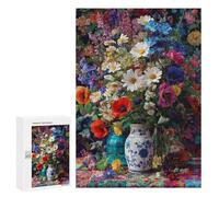 300 PCS Jigsaw Puzzles Colorful Floral Still Life Jigsaw Puzzles for Teenagers Stress Reliever Train Your Brain And Hands Learning Educational Toys 300 PCS