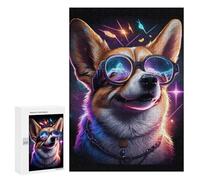 300 PCS Jigsaw Puzzles- Cosmic Corgi Glasses-1 Jigsaw for Adults Relaxing Games Staycation Kill Time Deal As Gifts for The Whole Family 300 PCS