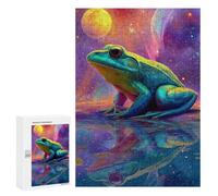 300 PCS Jigsaw Puzzles Cosmic Frog Reflection Jigsaws for Adults Puzzle For Family Fun Difficult And Challenge Educational Family Game 300 PCS