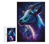 300 PCS Jigsaw Puzzles- Cosmic Goat Portrait-3 Jigsaw for Adults Relaxing Games Staycation Kill Time Deal As Gifts for The Whole Family 300 PCS