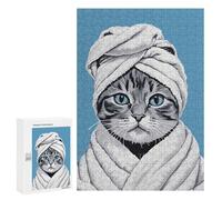 300 PCS Jigsaw Puzzles Cute Cat Bathroom Poster Jigsaw Puzzles for Teenagerss But Fun And Humorous Every Piece Is Unique - Learning Educational Toys 300 PCS