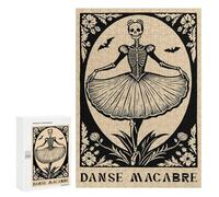 300 PCS Jigsaw Puzzles Danse Macabre Skeleton Ballerina Jigsaw for Teenagerss Precision Cutting Fun Activities at Home Challenging Game And Family Play 300 PCS