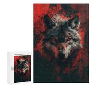 300 PCS Jigsaw Puzzles- Dark Fantasy Wolf Jigsaw for Adults Relaxing Games Staycation Kill Time Deal As Gifts for The Whole Family 300 PCS