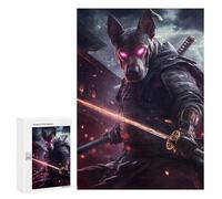 300 PCS Jigsaw Puzzles Dog Basset Hound Samurai Warrior Jigsaw for Teenagerss Precision Cutting Fun Activities at Home Challenging Game And Family Play 300 PCS