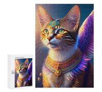 300 PCS Jigsaw Puzzles Egyptian Goddess Cat Statue Jigsaw for Teenagerss Precision Cutting Fun Activities at Home Challenging Game And Family Play 300 PCS