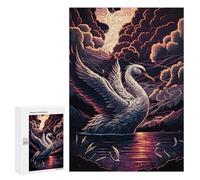 300 PCS Jigsaw Puzzles Enchanted Swan Lake -1 Jigsaw for Teenagerss Precision Cutting Fun Activities at Home Challenging Game And Family Play 300 PCS