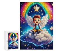 300 PCS Jigsaw Puzzles Fairy Rainbow Boy Jigsaw for Teenagerss Precision Cutting Fun Activities at Home Challenging Game And Family Play 300 PCS