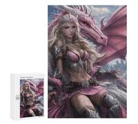 300 PCS Jigsaw Puzzles- Fantasy Dragon Warrior Artwork Puzzle For Teenagers Family Activities for Birthday, Chrismas Unique Birthday And Gifts 300 PCS
