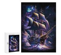 300 PCS Jigsaw Puzzles Fantasy Sailing Ship Jigsaw Puzzles for Teenagerss But Fun And Humorous Every Piece Is Unique - Learning Educational Toys 300 PCS