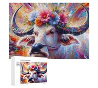 300 PCS Jigsaw Puzzles for Adults Acrylic Majestic Blossoming Buffalo Puzzles for Adults Fun Games Precision Cutting Birthday And Unique Gifts 300 PCS