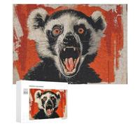 300 PCS Jigsaw Puzzles for Adults Angry Lemur Portrait Jigsaw Puzzle Hands-on Game But Fun And Humorous Birthday And Unique Gifts 300 PCS
