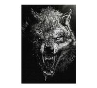 300 PCS Jigsaw Puzzles for Adults Angry Wolf Portrait Puzzle for Adults Brain Teaser Game Wall Art Unique Gifts for Birthday And Christmas 300 PCS