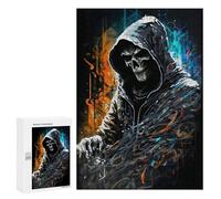 300 PCS Jigsaw Puzzles for Adults Artistic Grim Reaper Illustration Puzzles for Adults DIY Toys Home Decoration Difficult And Challenge 300 PCS