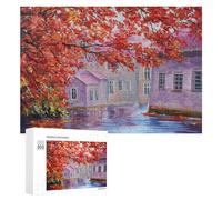 300 PCS Jigsaw Puzzles for Adults Autumnal Scene with Red Trees Jigsaw for Adults Relax Games For Family Fun for Is Ideal As A Gift 300 PCS