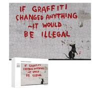 300 PCS Jigsaw Puzzles for Adults Banksy Rat Graffiti Puzzles for Adults Fun Games Precision Cutting Birthday And Unique Gifts 300 PCS