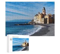 300 PCS Jigsaw Puzzles for Adults Beachside Church with Clock Tower Teenagers Puzzles Hands-on Game Improve Memory Parent-child Interaction 300 PCS