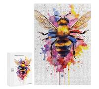 300 PCS Jigsaw Puzzles for Adults Bee Watercolor Jigsaws for Adults DIY Toys Analysis And Logic Unique Gifts for Birthday And Christmas 300 PCS