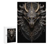 300 PCS Jigsaw Puzzles for Adults Black Golden Devil Dragon Jigsaw Puzzle Family Games Perfect Decoration Birthday And Unique Gifts 300 PCS