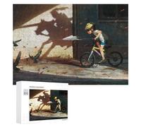 300 PCS Jigsaw Puzzles for Adults Boy Riding Bicycle Scaring Birds Puzzles for Adults DIY Toys Home Decoration Difficult And Challenge 300 PCS