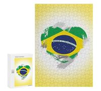 300 PCS Jigsaw Puzzles for Adults Brazil Flag Jigsaw for Adults Brain Teaser Game Birthday Present Difficult And Challenge 300 PCS