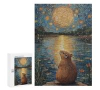 300 PCS Jigsaw Puzzles for Adults Capybara Under Starry Sky Puzzle for Adults Anti-Stress Toys A Work of Art Difficult And Challenge 300 PCS