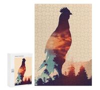 300 PCS Jigsaw Puzzles for Adults Chicken Silhouette Jigsaw for Adults Relax Games Hand Speed Race for Is Ideal As A Gift 300 PCS