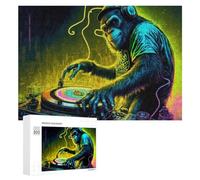 300 PCS Jigsaw Puzzles for Adults Chimp DJ Neon Puzzles for Adults DIY Toys Home Decoration Difficult And Challenge 300 PCS