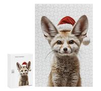 300 PCS Jigsaw Puzzles for Adults Christmas Fennec Fox Portrait Jigsaw for Adults Relax Games Hand Speed Race for Is Ideal As A Gift 300 PCS