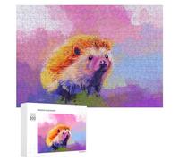 300 PCS Jigsaw Puzzles for Adults Colorful Hedgehog Painting Teenagers Puzzles Hands-on Game Improve Memory Parent-child Interaction 300 PCS