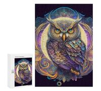300 PCS Jigsaw Puzzles for Adults Colorful Mystical Owl Artwork Jigsaw for Adults Family Games Presents for Women Parent-child Interaction 300 PCS