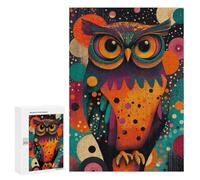 300 PCS Jigsaw Puzzles for Adults Colorful Owl with Abstract Background Whimsical Owl Pop Art Jigsaw for Adults Relax Games Hand Speed Race for Is Ideal As A Gift 300 PCS