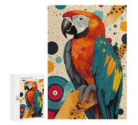 300 PCS Jigsaw Puzzles for Adults Colorful Parrot Abstract Art Print Tropical Home Décor, Bird Lover Gift, Vibrant Wall Art Macaw ... Jigsaw for Adults Relax Games Hand Speed Race for Is Ideal As A