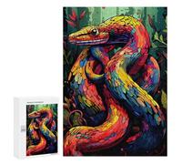 300 PCS Jigsaw Puzzles for Adults Colorful Serpent in Forest Jigsaw for Adults Family Games Presents for Women Parent-child Interaction 300 PCS