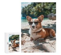 300 PCS Jigsaw Puzzles for Adults Corgi Tropical Beach Chill Jigsaws for Adults DIY Toys Analysis And Logic Unique Gifts for Birthday And Christmas 300 PCS
