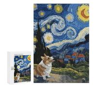 300 PCS Jigsaw Puzzles for Adults Corgi Under Starry Night Adult Puzzles Toy Wall Decor But Fun And Humorous Parent-child Interaction 300 PCS