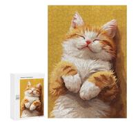 300 PCS Jigsaw Puzzles for Adults Cozy Tabby Cat Art Jigsaw for Adults Relax Games Hand Speed Race for Is Ideal As A Gift 300 PCS