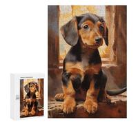 300 PCS Jigsaw Puzzles for Adults Dachshund Puppy Puzzles for Adults Fun Games Precision Cutting Birthday And Unique Gifts 300 PCS