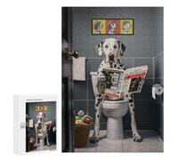 300 PCS Jigsaw Puzzles for Adults Dalmatian on The Toilet Jigsaw for Adults Brain Teaser Game Birthday Present Difficult And Challenge 300 PCS