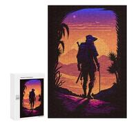 300 PCS Jigsaw Puzzles for Adults Desert Explorer Silhouette Jigsaw for Adults Brain Teaser Game Birthday Present Difficult And Challenge 300 PCS