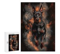 300 PCS Jigsaw Puzzles for Adults Doberman in Smoke Jigsaw Puzzle Hands-on Game But Fun And Humorous Birthday And Unique Gifts 300 PCS