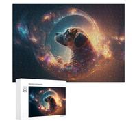 300 PCS Jigsaw Puzzles for Adults Dog in Cosmic Bubble Teenagers Puzzles Hands-on Game Improve Memory Parent-child Interaction 300 PCS
